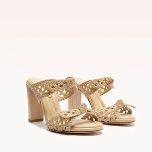 Alexandre Birman Tan Heeled Sandals with Intricate DesignUS8,5